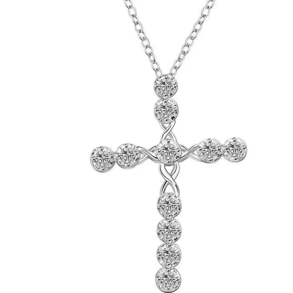 Elegant Silver Cross Pendant Necklace